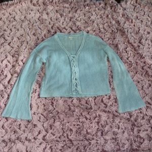 American eagle outfitters sweater cropped light blue